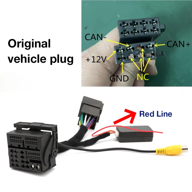 for DS RCD360 Radio Plug and Play ISO to Quadlock Adapter Cable with CANBUS  Decoder Simulator For VW Golf 6 Jetta MK5 Passat