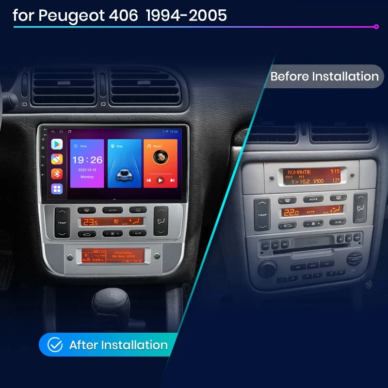 Autoradio Multimedia for Peugeot 406 1994-2005 2 Din Android Radio Carplay  Car Stereo GPS Navigation Head Unit Android Auto WIFI