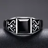 Trendy Men Ring Jewelry Adjustable Finger Accessorie Male Silver Plated Ring Fashion Flower Rectangle Crystal 3