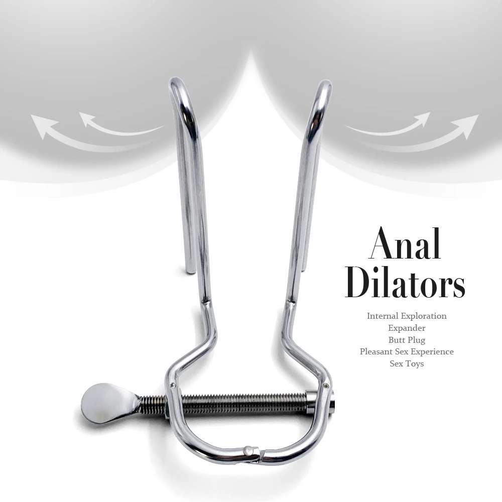 Stainless Steel Anal Vagina Spreader Expander Adjustable Anus Butt Plug Speculum BDSM SM Adult Sex Toys for Men Women Gay anal plug dilator