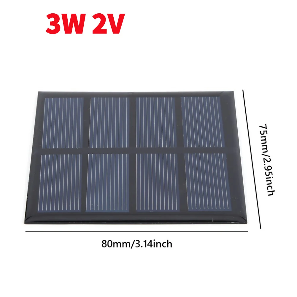 0.65W 1.5V Panneau Solaire Mini DIY Kit de Chargeur de Plaque Solaire avec Fil Antipoussière pour Alimentation Portable Solaire Pelouse Lumières Camping RV
