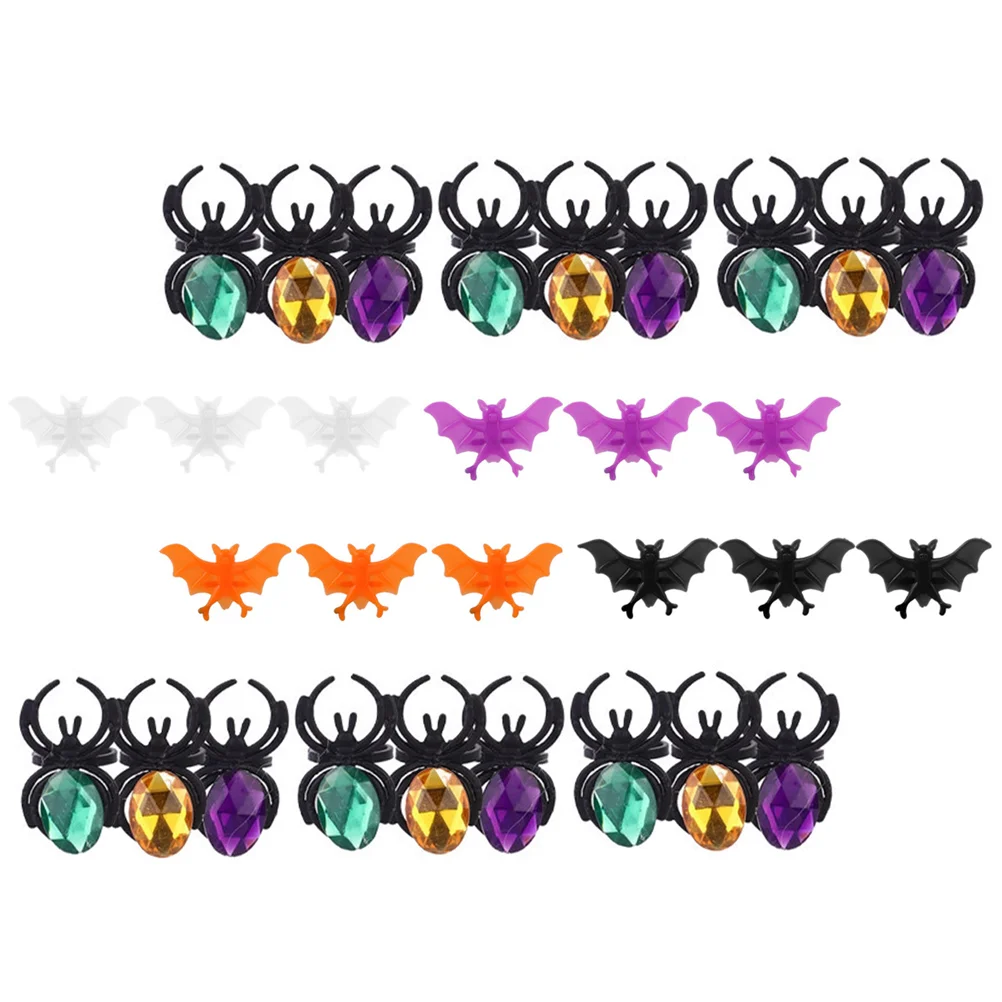 

40 Pcs Halloween Ring Rings Children Decoration Props Simulated Spider Plastic Party Creative for