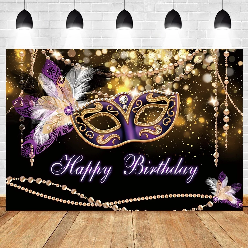 마디 그라 춤 브라질 카니발 사진 배경 삼바 마스크 금색 글리터 파티 성인 초상화 배경 사진 스튜디오