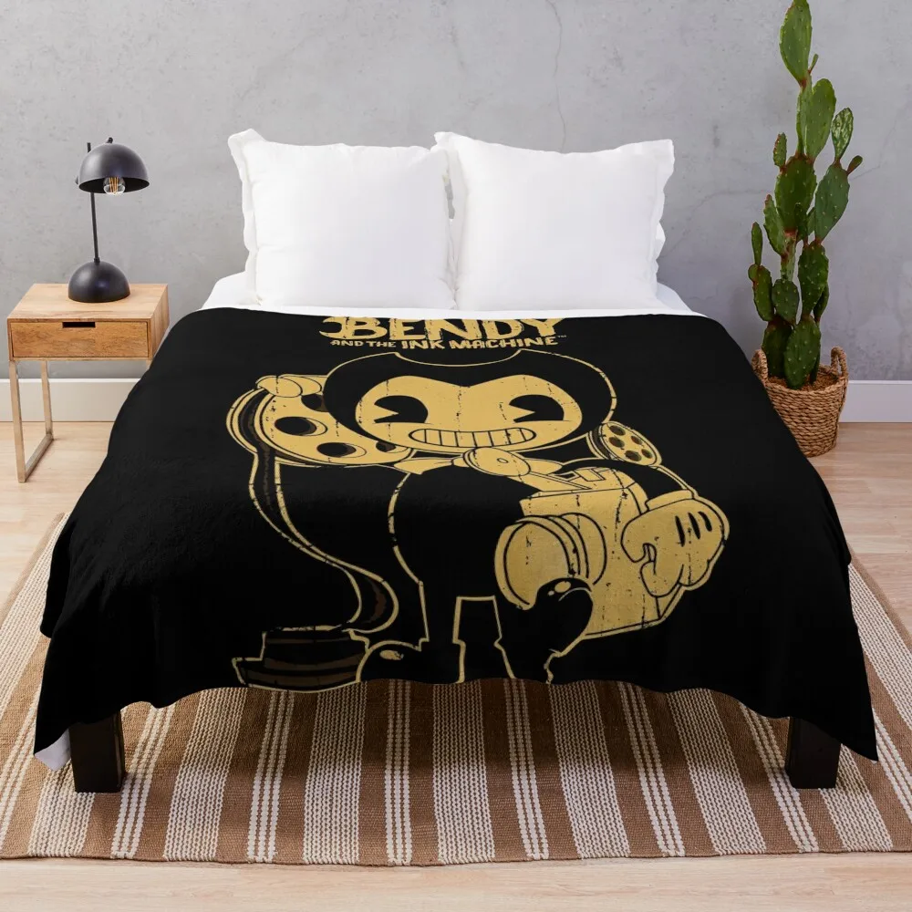Vintage Bendy Ink Camera Throw Coperta Coperte Da Letto Decorative Soft Plush Plaid