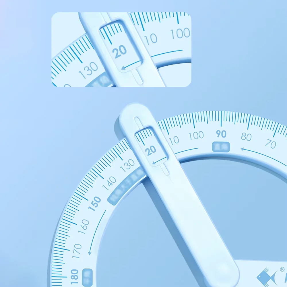 360도 활동용 각도기 학생용 각도 측정기 교구 직각 및 고각 도면용 문구류