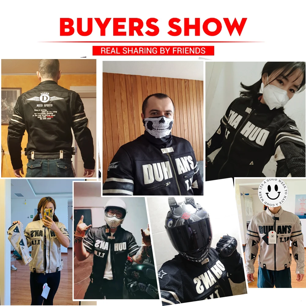 DUHAN Women Motorcycle Jacket Men Motorcycle Armor Protector Summer Mesh Breathable Vintage Jacket Equipment