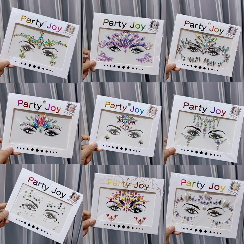 

Festival Makeup Eyebrow Sticker Shiny Rhinestones Face Jewelry Tattoo Self Adhesive Crystal Stickers Beauty Face Jewelry Tattoo