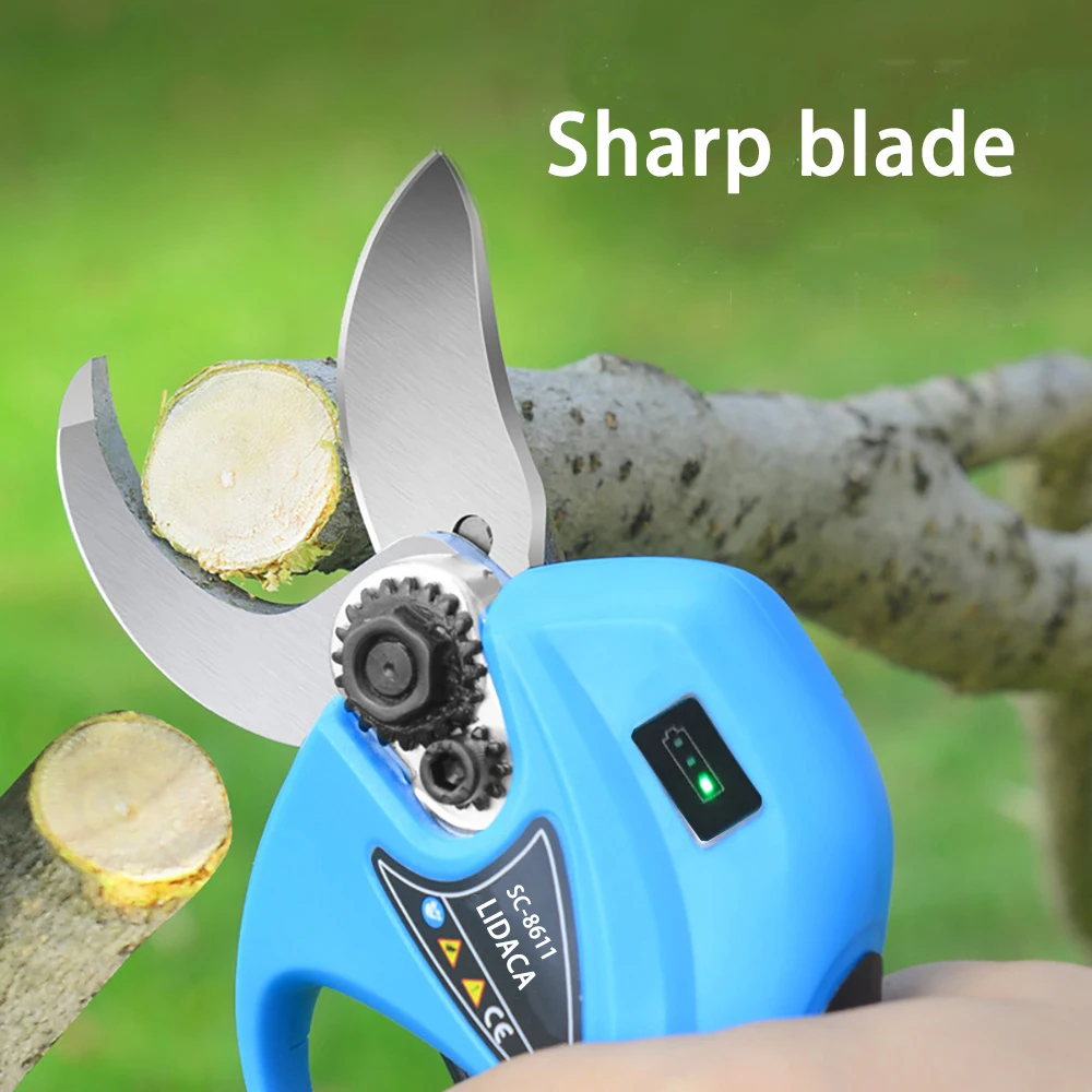 21V 40mm Cordless Pruner Lithium-ion Pruning Shear Efficient scissors Bonsai Electric Tree Branches garden tools SC-8611/8611A 3