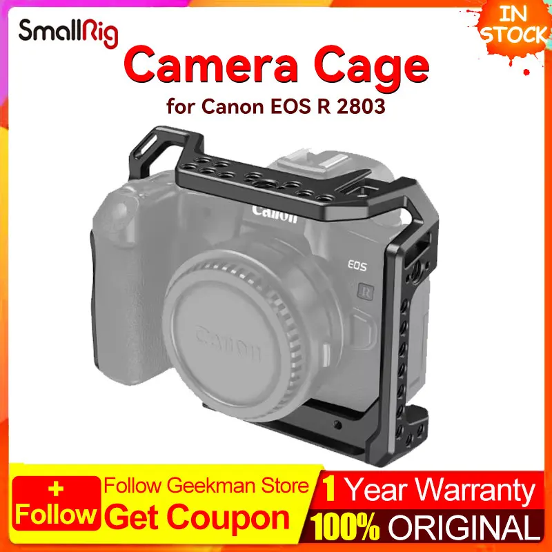 SmallRig Camera Cage for Iconic Brand EOS R with Cold Shoe Mount Thread Holes for Magic Arm Microphone Attach 2803