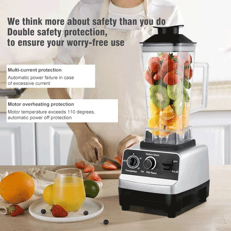 2000W Stationary Blender Heavy Duty Commercial Mixer Ice Smoothies