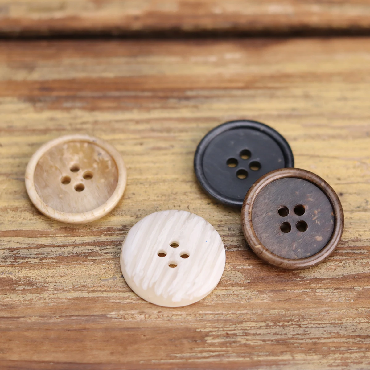 Wood Immitation Polyester Buttons For Casual Clothing New Series Sweater Uniform Pants Classic White Suit Coat Button For Knit 2