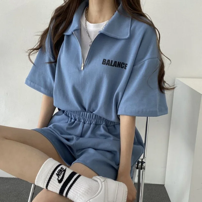 Short Suit With Shorts For Women Summer Shorts + Shirt Sets Oversized Fashion Outfit Suit 2023 Streetwear Tracksuit Woman