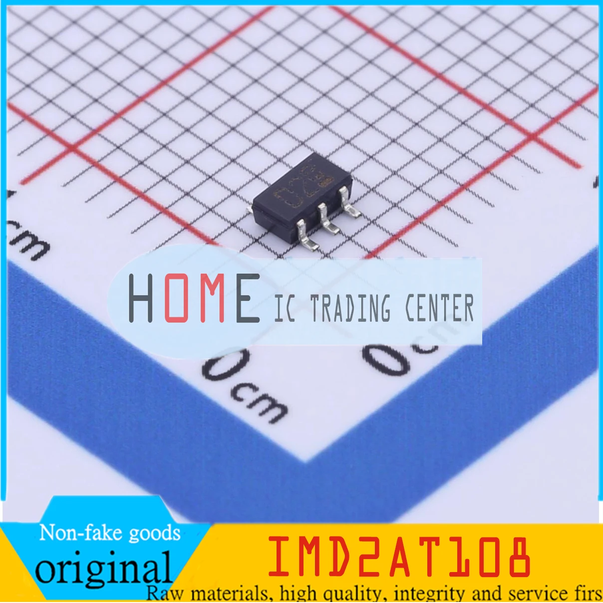 

original genuine IMD2AT108 screen printing: D2 SMT SOT23-6 1 NPN, 1 PNP pre biased 100mA 50V digital transistor