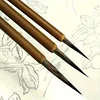 3pcs Fine Detail Art Brush Set - Handcrafted, Washable Bamboo & Mouse Hair Pens for Oil Painting, Watercolor, 6