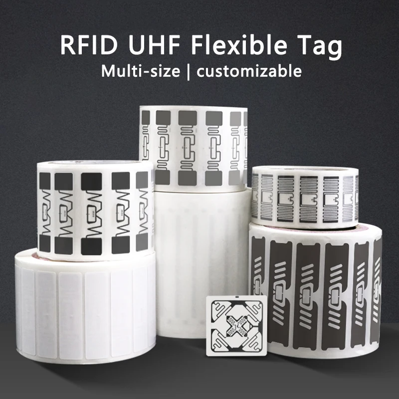 Rfid self adhesive label RFID UHF coated paper tag 18000-6C 860-960MHz RFID UHF sticker PET Tag U8/U9 Chip electronic label 915 MHz 20PCS
