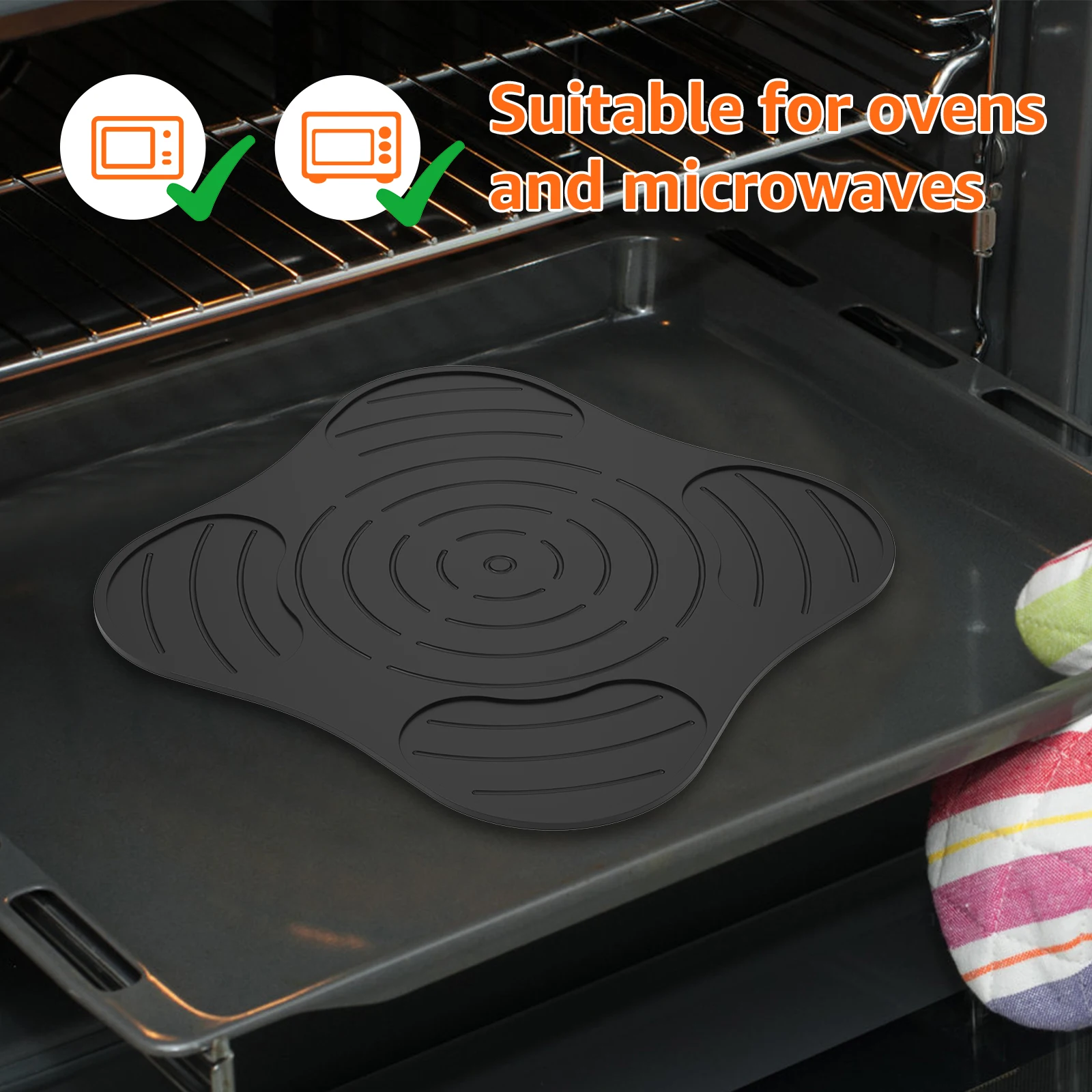 3/4Pcs Air Fryer Insulated Mat Heat Resistant Non Slip Silicone Pad for Kitchen Microwave Safe Compatible with Ninja Crispi