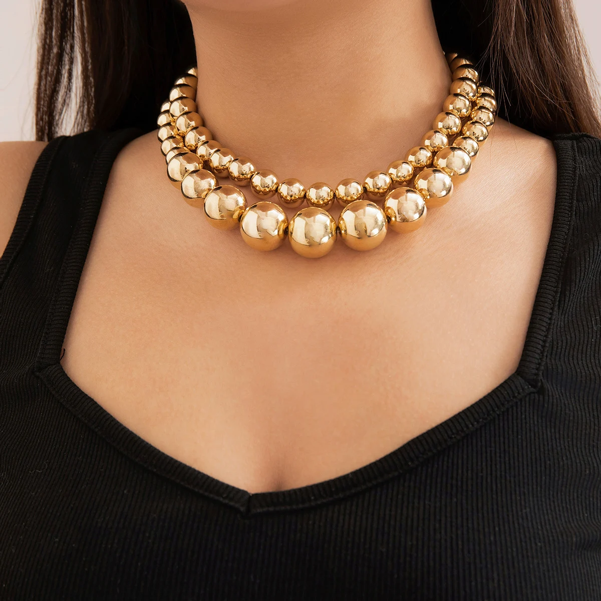 chieko+ チエコプラスBig ball necklace​シルバー - メルカリ