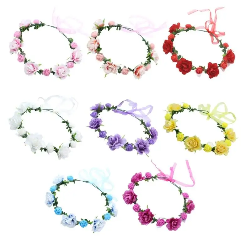 

Elegant Flower Hairband Flower Wreath Headband Headpiece Carnivals Party Hair Ornaments Beach Wedding Ceremony Hairhoop