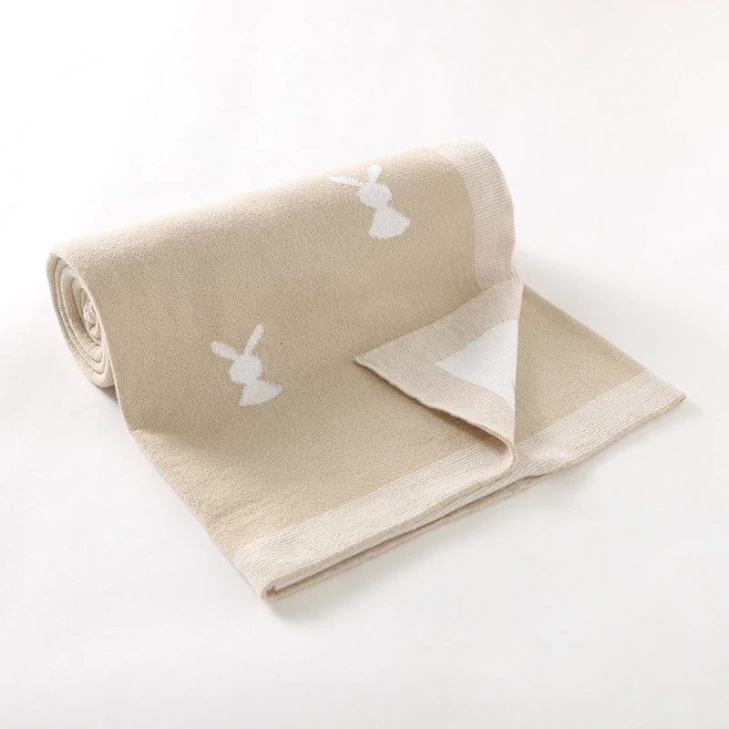 Newborn Baby Blankets Easter Rabbit Knitted Infant Boys Girls Cotton Month Swaddle Wrap Stroller Bedding Sleeping Cover 100*80cm 3