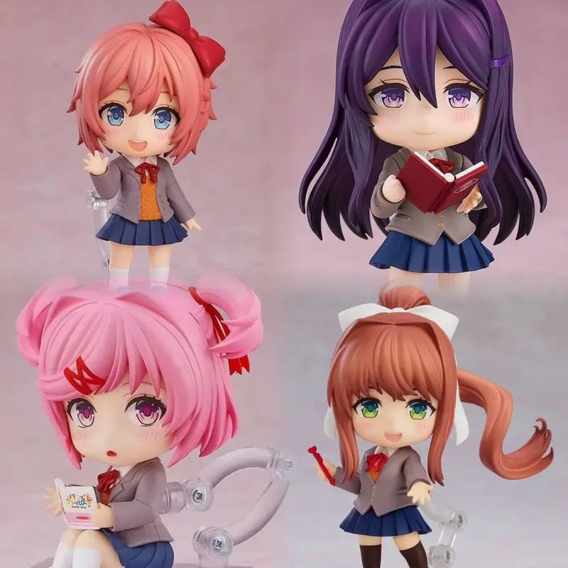 Figurine Anime Q Edition – Monika Et Autres – 10 Cm – PVC – Expressions Interchangeables – Cadeau Collectionneur