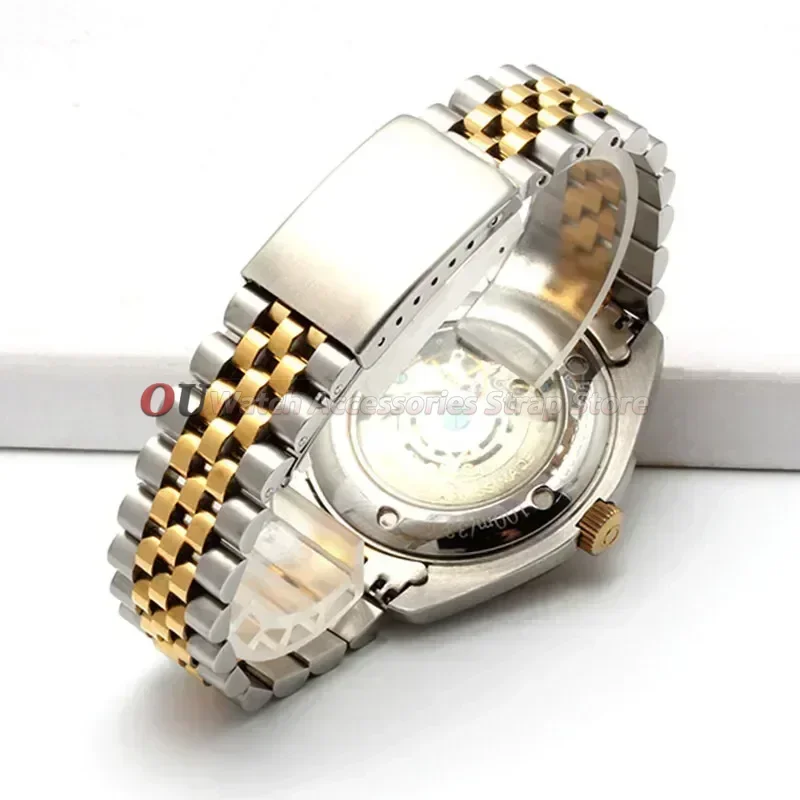 Luxury Stainless Steel Curved End Watch Bracelet - Jubilee Style Strap