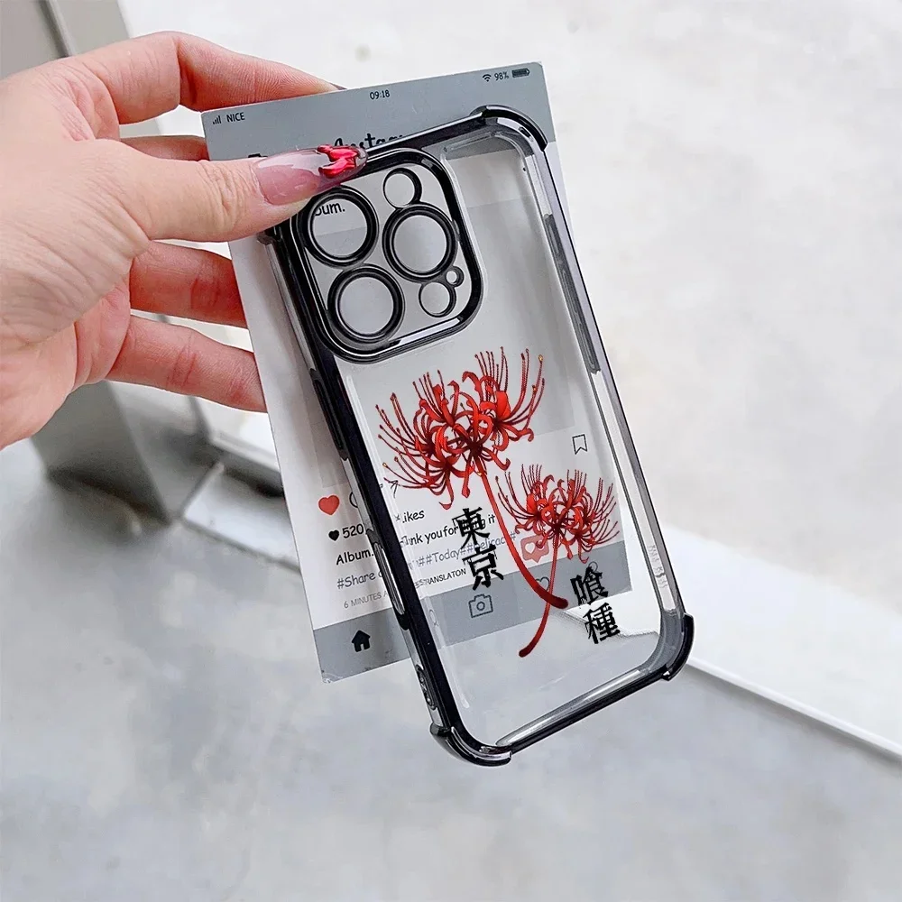 Tokyo Ghoul Clear Shockproof Phone Case – Anime-Inspired Protective Cover