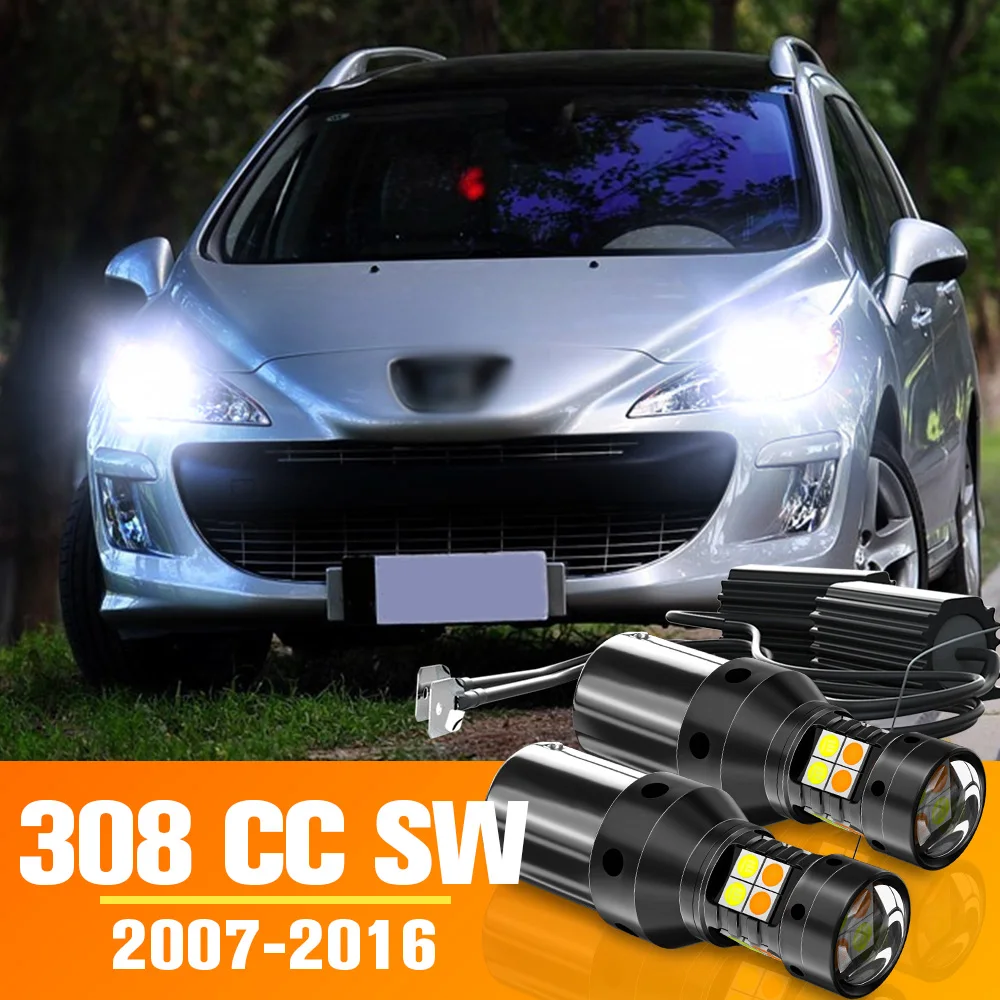2x Dual Mode LED Turn Signal+Daytime Running Light DRL Accessories For Peugeot  308 CC SW 2007-2016 2010 2011 2012 2013 2014 2015 - AliExpress