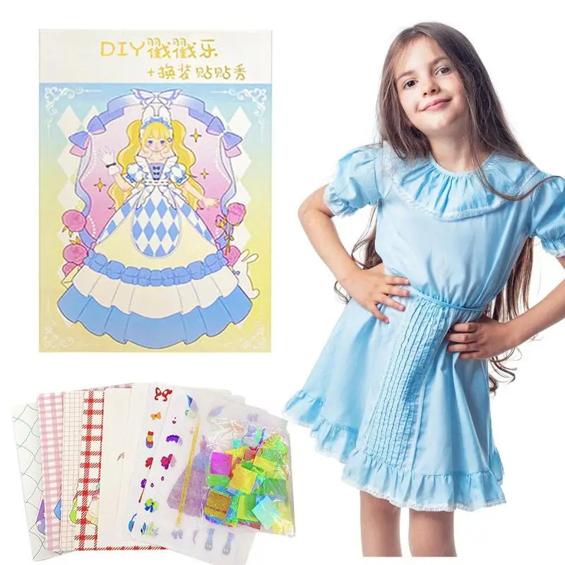 

Dress Up Activity Book Kids Art Education Book Poke Craft Kit Girls Dress Up Book DIY Poke Fun Princess Dress Up Crafts Kit