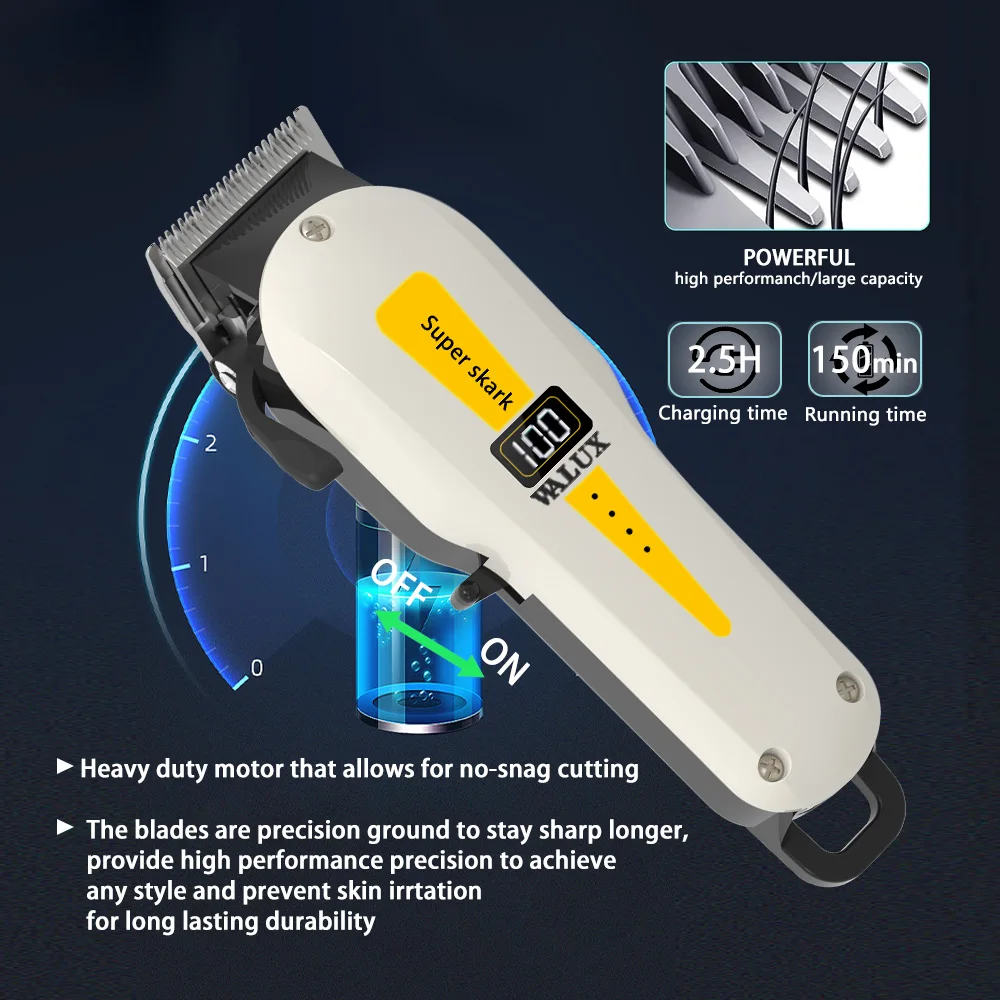 Hair clipper Powerful Lithium Battery USB Chargeable Trimmer LCD Display Home Man Beard Shaver Hair Cutting Machine