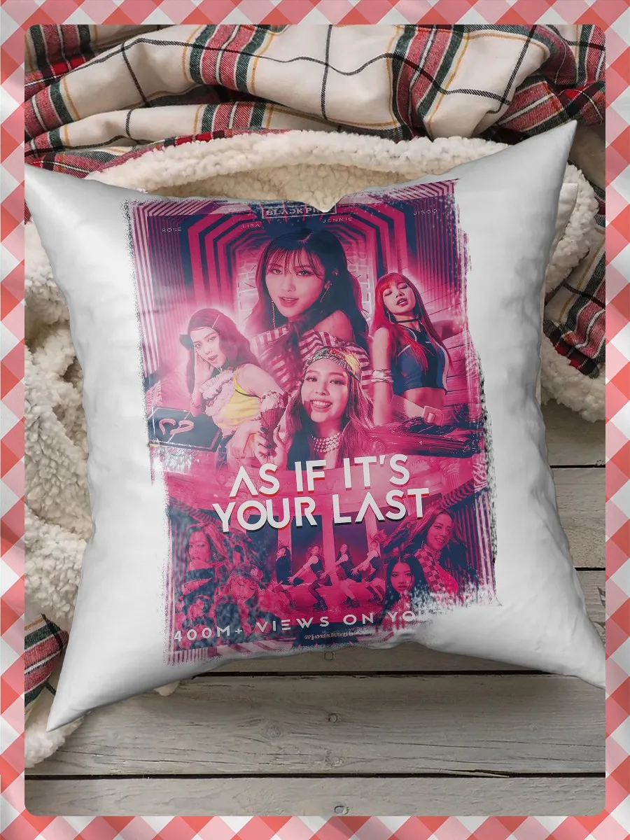 Подушка для сна декоративная с принтом BLACKPINK (блэкпинк K-pop girl group Лиса Джису Розэ