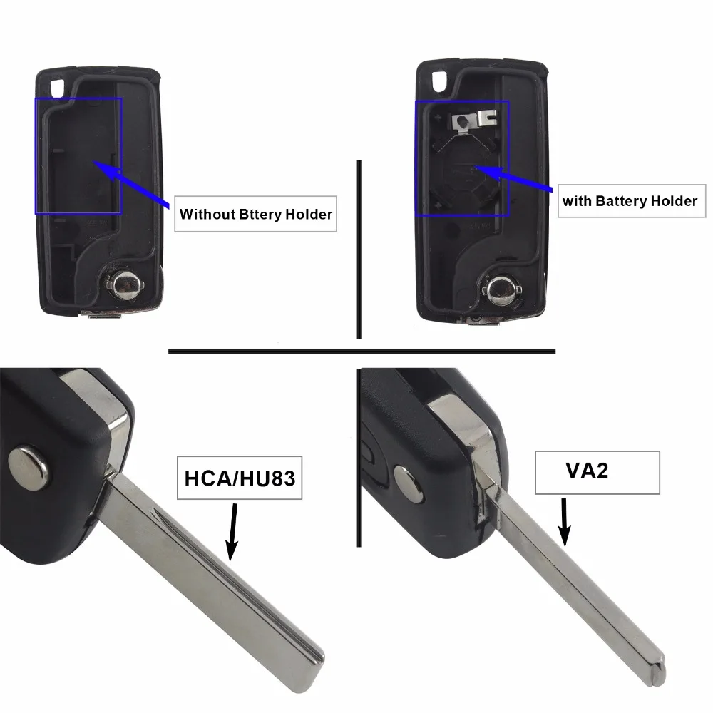 Premium Flip Remote Key Case Shell Fob with Blade - Jingyuqin