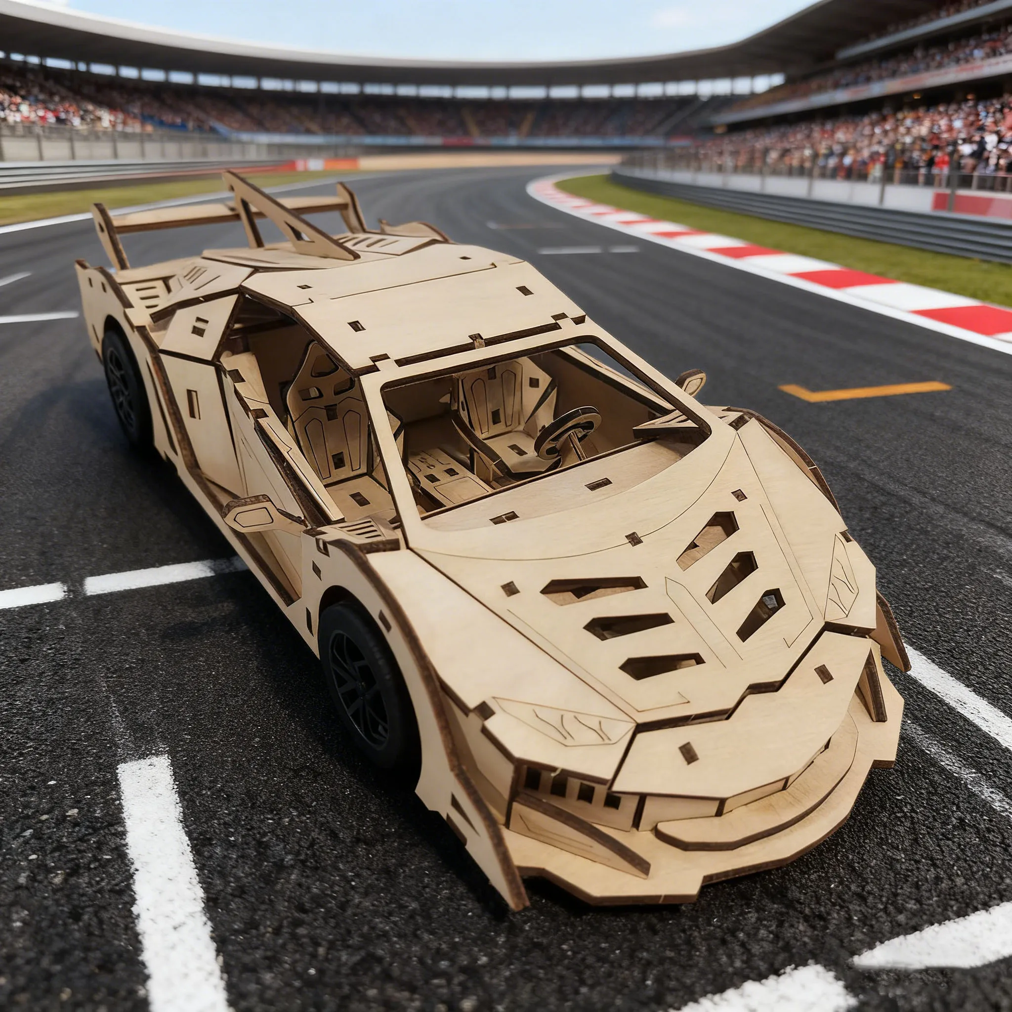 Wooden Sports Car Puzzle – DIY Assembly Kit 1