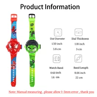 Montre de Projection Spiderman de dessin animé pour enfants, jouets Iron man capitaine, cadeau pour étudiants, horloge numérique 4