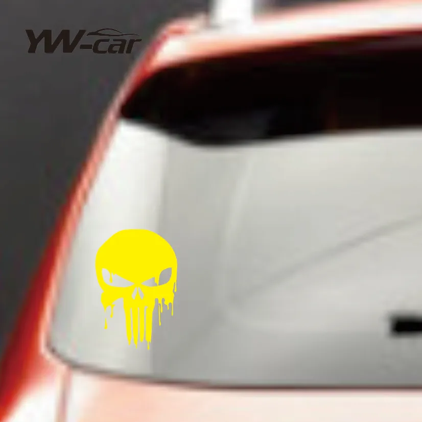 

Car Sticker for Tesla 15x10.1cm Bloody Punisher Skull Reflective Motorcycle Decal Red for Halloween Easter Automobile Decoration