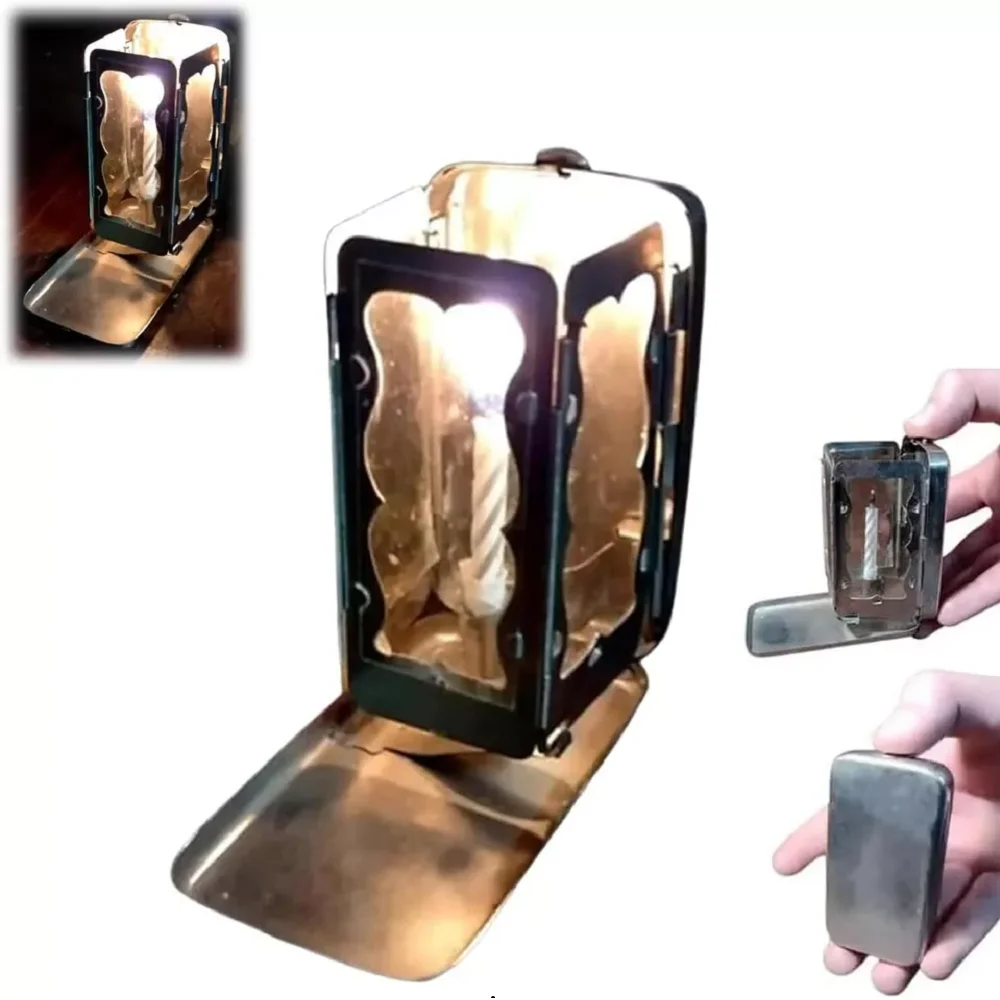 Folding Pocket Candle Lantern, Collapsible Pocket Candle Lamp