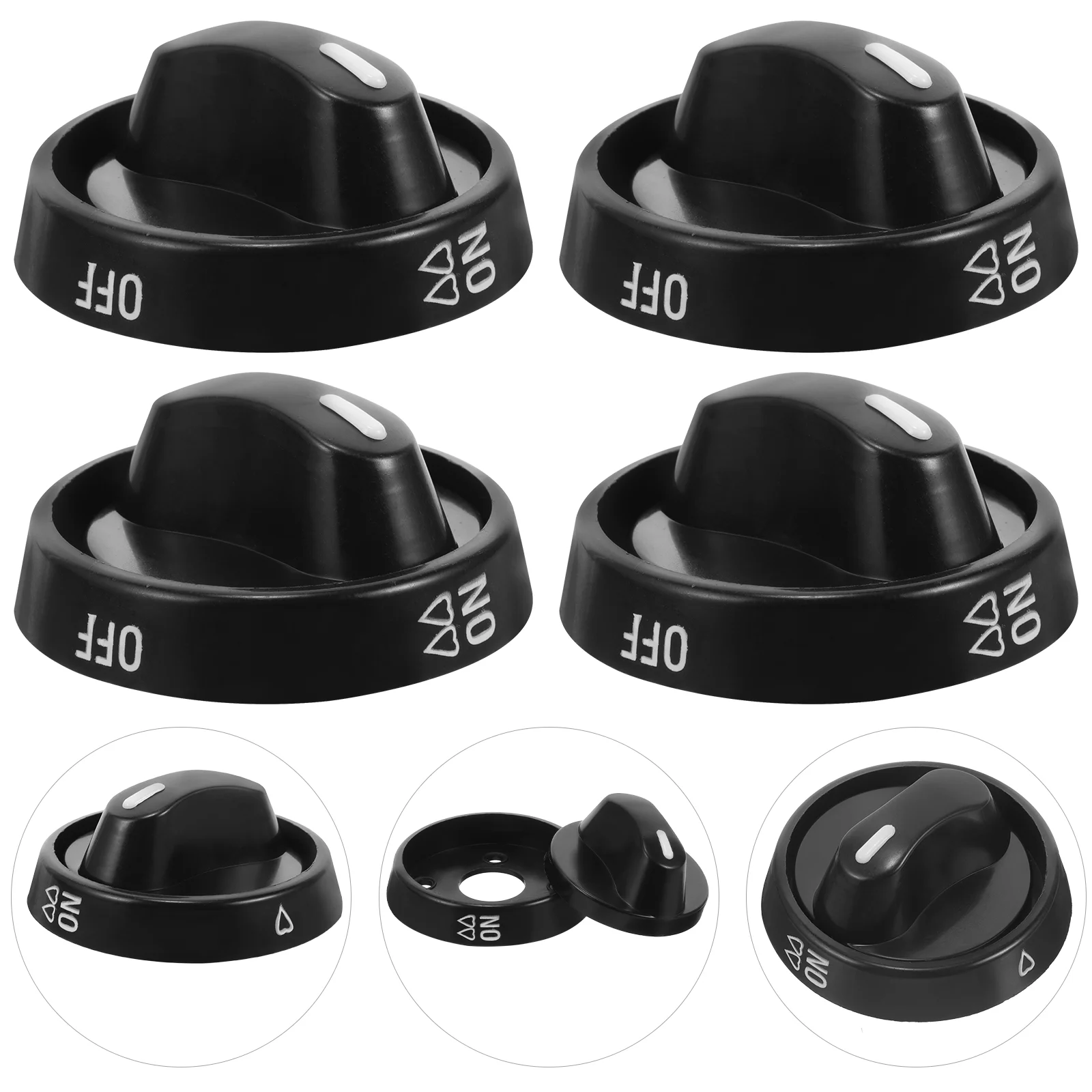 

4 Pcs Oven Gas Stove Knob Cooking Knobs for Replacement Universal Plastic Control Replacements