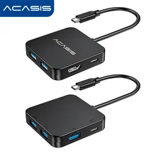  ACASIS USB 3.0 4K 30Hz Type C Hub Docking Station Adapter with 100W PD 4 USB 3.0 Ports for MacBook Air Pro Windows 
