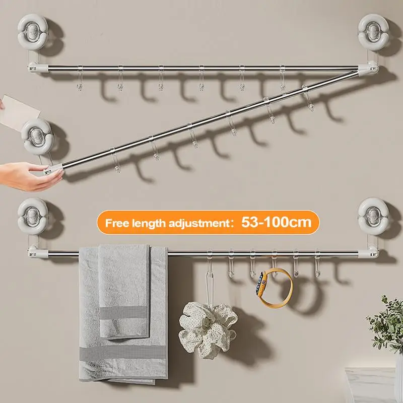 Suction Cup Towel Bar Towel Bar Rack Rail Hand Holder Suction Holder Bathroom Accessory for Bedroom