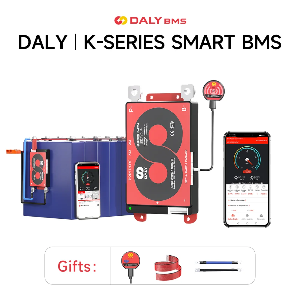 Daly Smart lifepo4 BMS K 보드, 18650 배터리 팩 RS485 캔버스..
