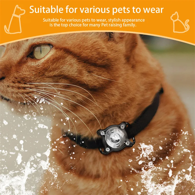 Durable Airtag Dog Collar Holder with Removable Metal Loops