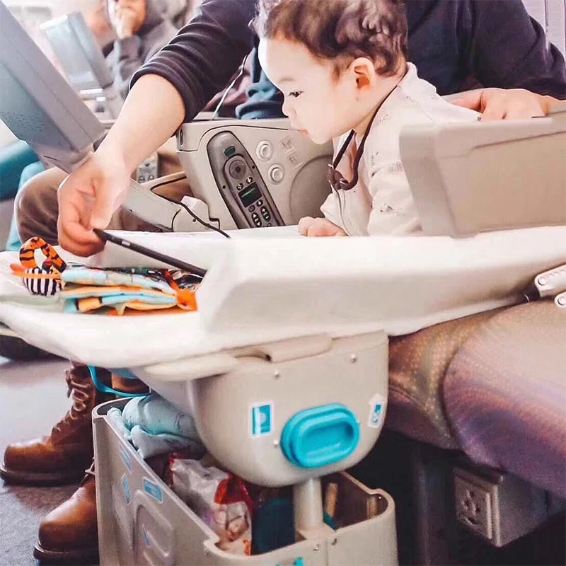 Baby sleeping suitcase on wheels travel kids ride aircraft multi-function PP luggage children bed box creative valise pull bar suitcase