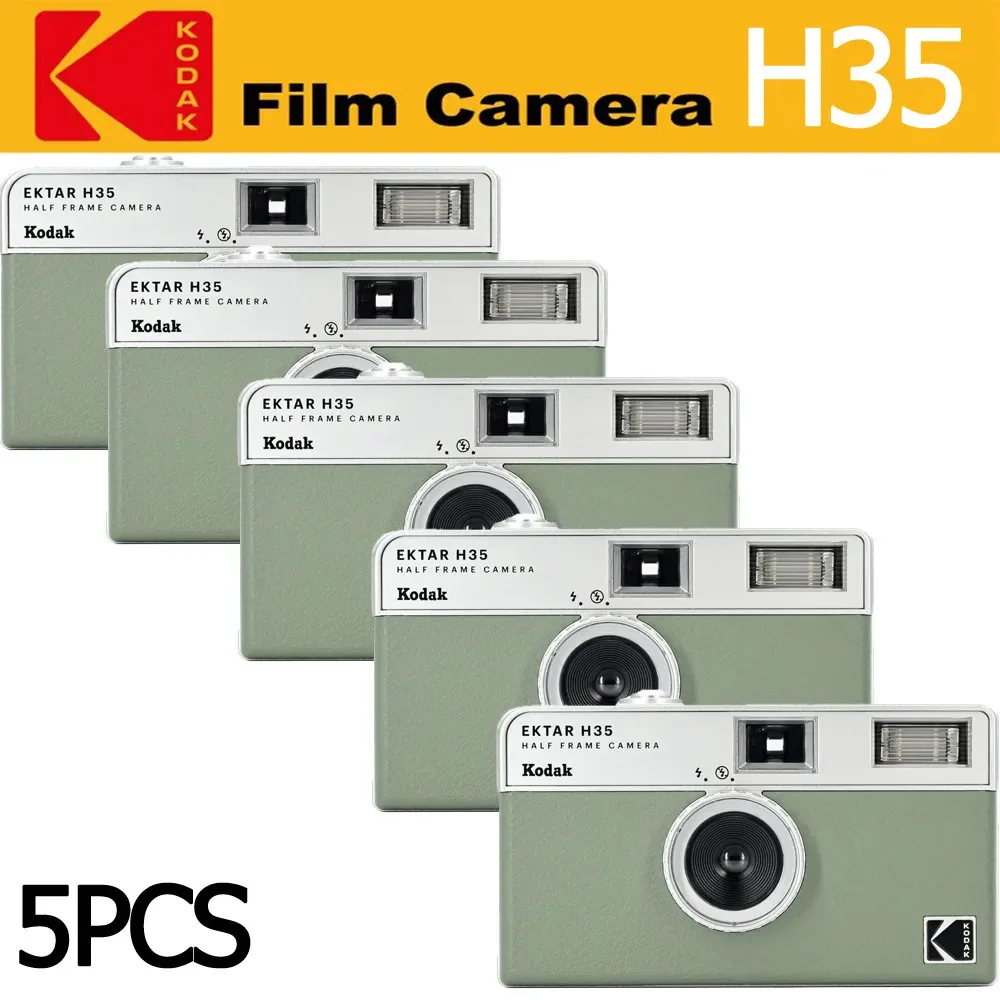 5Pcs Kodak Ektar H35 Half Frame Camera Fotocamera Con Pellicola Da 35Mm Fotocamera Con Pellicola Riutilizzabile Con Luce Flash Per Regalo All'Ingrosso