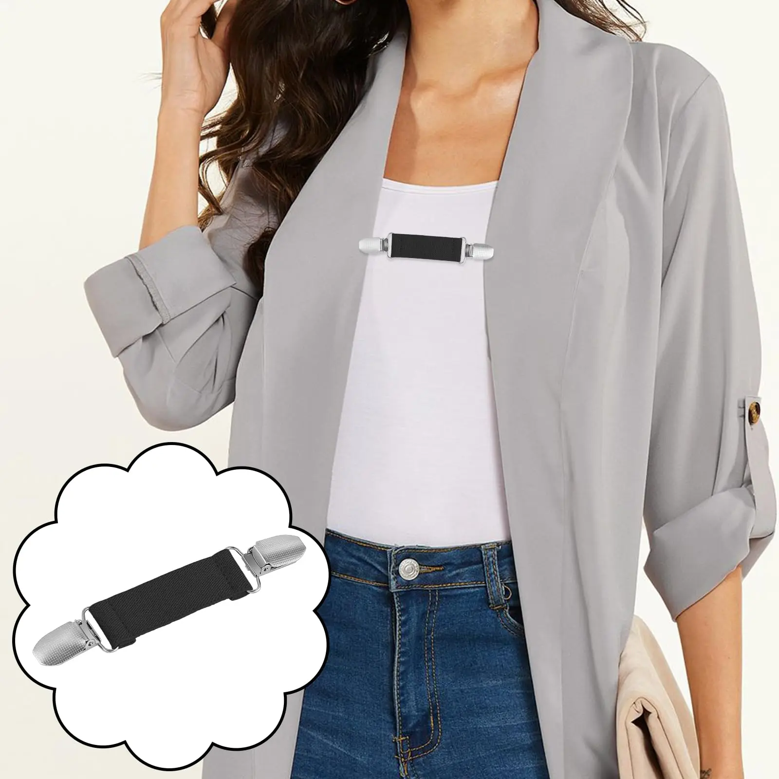 Garment Clips Retro Duck Clip Clasps for Cardigan Shawl Shirt Collar Elastic Accessories Women Men Friendly Design