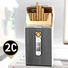Brand new USB rechargeable cigarette case cigarette lighter, can hold 20 slim cigarettes, cigarette storage box with lighter 1