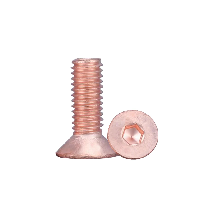

M3/M4/M5/M6/M8 4/6/8/10/14/16/20/25/30/35/40/45/50mm Copper Countersunk CSK Hexagon Scoket Flat Allen Head bolt Machine Screw