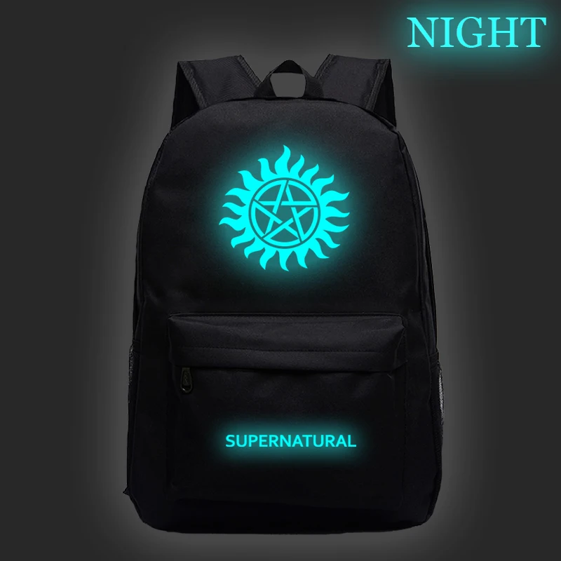 

Supernatural Luminous Backpack For Women Teens Book Bag Travel Rucksack Zipper Knapsack Boys Girls Schoolbags Men Laptop Bagpack