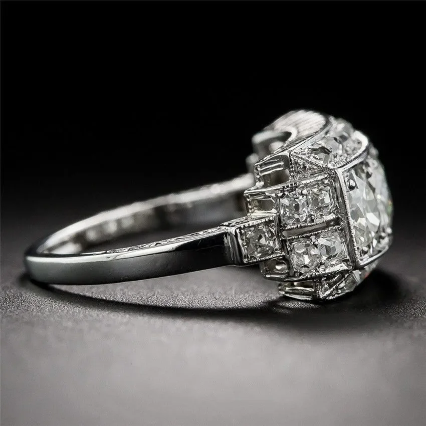 Silver Ring Silver Rings 2 Carat White Diamond Ring Silver S925 Sterling Bague Bizuteria for Women Anillos Silver 925 Jewelry Fine 2 Carat Ring for Women