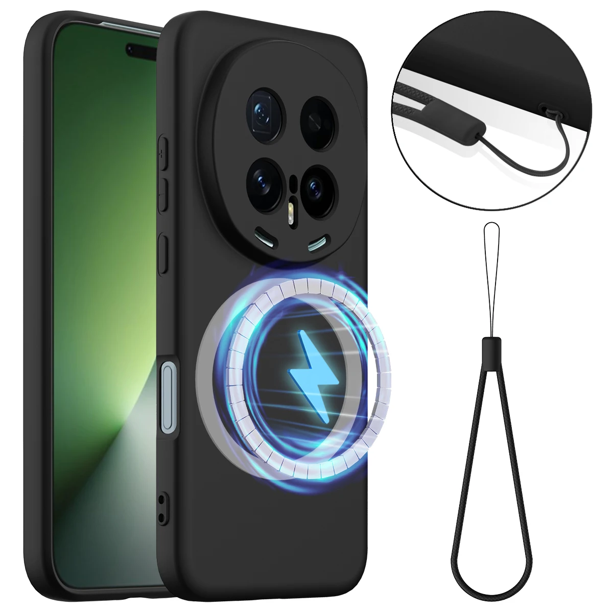 Premium Matte Liquid Silicone Case - Anti-Fingerprint Magnetic Wireless Armor Back Cover