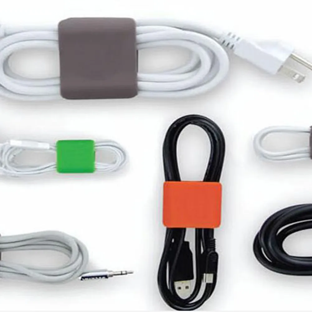 책상 TV 컴퓨터 전화 전원 코드 충전 USB 오디오 헤드폰 와이어용 6Pcs 실리콘 케이블 정리 클립 - 와이어 리테이너