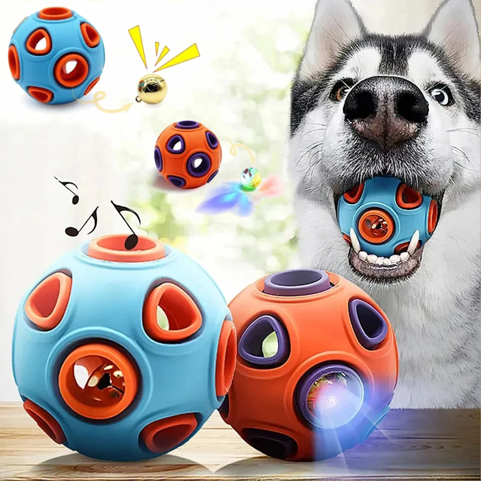 

1 Pc Pet Dog Toys Glow Toy Funny Interactive Rubber Tooth Grinding Training Ball Dog Chew Toy Dog Interactive Ball Pets Supplies